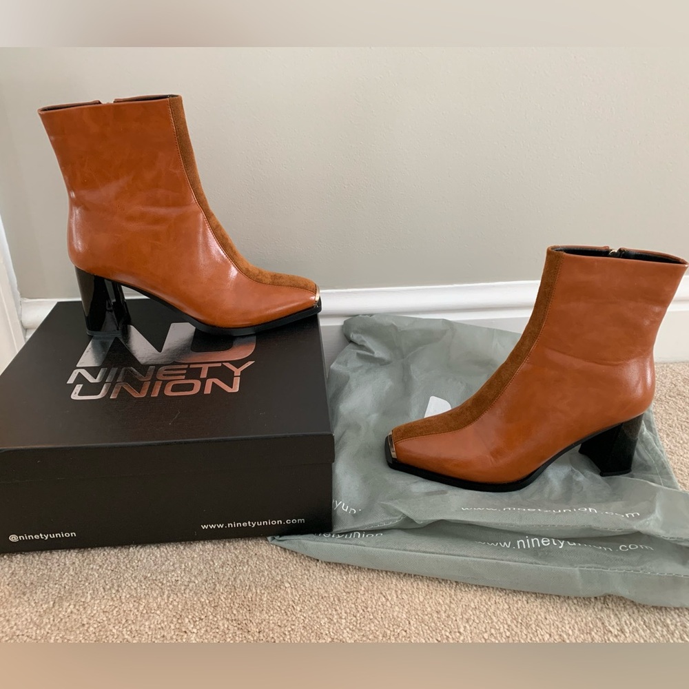 Ninety Union Tempo Tipped Block Heel Booties.